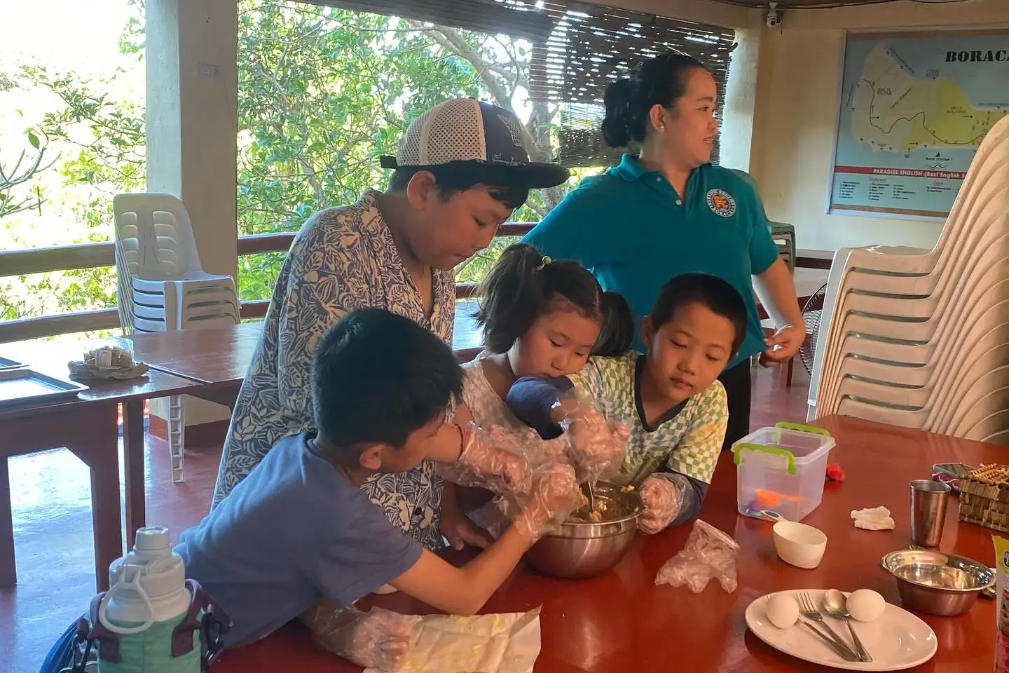 Cooking activity at the Paradise English summer camp