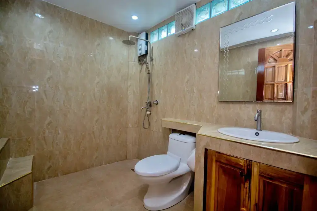 Private bathroom with shower in student accommodation